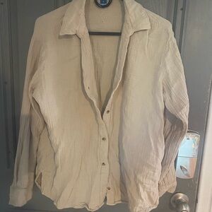Old Navy Womens Beige Botton Down Blouse